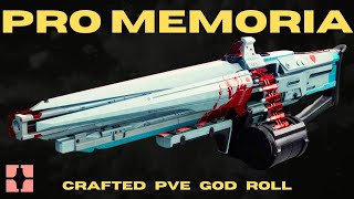 PRO MEMORIA PVE God Roll  Crafting Guide  New Strand Heavy Machine Gun  Destiny 2 [upl. by Samuelson]