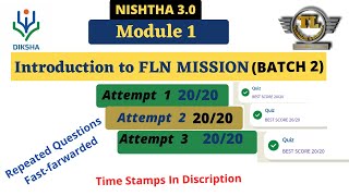 Nishtha 30 Module 1 answers  Introduction to FLN Mission BATCH 2 Diksha [upl. by Annod]