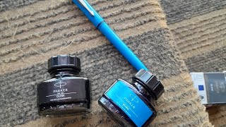 Parker fountain pen inks Parker beta neo and converter review [upl. by Litnahc681]