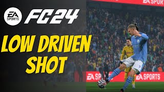 How to Low Driven Shot in FC 24  Low Shots in EA Sports FC 24 [upl. by Mcclenon775]