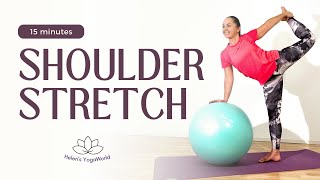 Yoga with Ball for Shoulder Pain Relief  Gentle Beginner Stretches for Upper Back amp Shoulders [upl. by Assirrem]