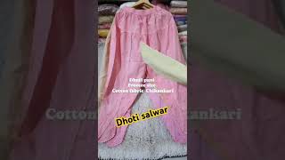 LADIES SALWAR DHOTI STYLE COTTON chikankari lucknowi shorts [upl. by Bazluke]