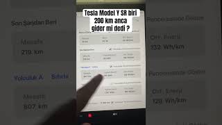 Tesla Model Y SR biri anca 200 km gider mi dedi  teslamodely modely [upl. by Sudaorb77]