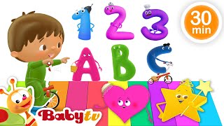 Liedjes en kinderrijmpjes voor de terugkeer naar school  Leer cijfers letters en vormen 🎶BabyTVNL [upl. by Alver430]