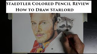 Budget Colored Pencil Review  Staedtler 24 Set How to Draw Star Lord [upl. by Neved]