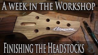 Marking Tuner Positions Headstock Veneer and Logo Inlay  A week in the Unquendor Guitars Workshop [upl. by Koo]