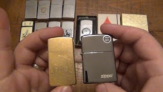 My Zippo Slim Collection amp How To Date The Old OnesSMALL ZIPPO LIGHTERS [upl. by Skipton]