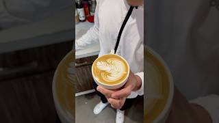 Basic rosetta Latteart art latteeart coffee cafe viralshort shortsyoutube [upl. by Ollehcram364]