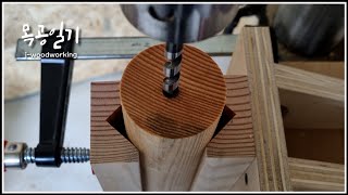 precise axial drilling jig for long wood woodworking [upl. by Maisel]