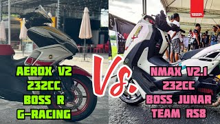 Boss R vs RS8 232cc NGO Drag Race Maxxi Scooter 402m 🔥🔥🏆🏆 Nmax vs Aerox 🔥🔥🏆🏆 [upl. by Navonoj]