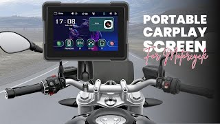 CAMECHO Portable Apple Car Play Screen for Motorcycle 5quot Screen with Siri amp Android Auto  Review [upl. by Nnail899]