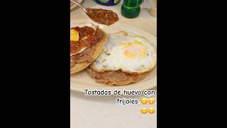 Tostadas de huevo con frijoles mexicanfood rico [upl. by Hteb701]