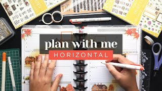 PLAN WITH ME  Horizontal Layout Weekly Setup in a Classic Happy Planner  Fall Neighborhood [upl. by Faunie]