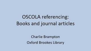 Referencing books and journal articles [upl. by Cattima295]