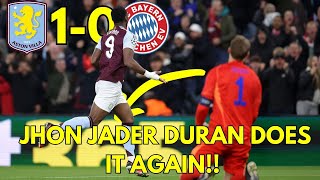 JHON DURAN SCORES ANOTHER SCREAMER AS ASTON VILLA BEAT BAYERN IN THE CHAMPIONS LEAGUE Reaction [upl. by Dong]