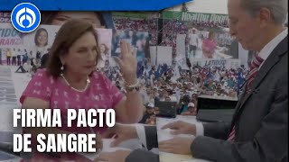 Xóchitl cierra propuestas con pacto de sangre [upl. by Josephina912]