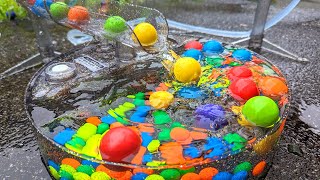 Marble Run Outdoors ☆ Beautiful marbles rolling down various courses Long video [upl. by Aroled]