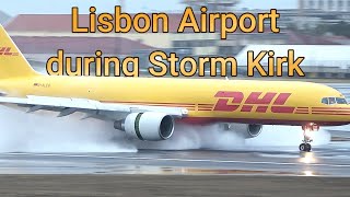 Insane Footage Compilation Of Lisbon Airport During Storm Kirk [upl. by Quinta498]