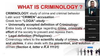 INTRODUCTION TO CRIMINOLOGY PART1NEW TOS [upl. by Adiam]