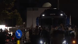 Napoli Real Madrid arriva il pullman degli azzurri 🙌💙 Stadio Maradona SOLDOUT [upl. by Everrs519]