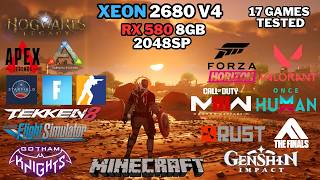 250 Gaming PC Xeon E52680 V4  RX 580 8GB 2048SP  1080P Low amp High  17 Game Benchmark [upl. by Fawcette724]