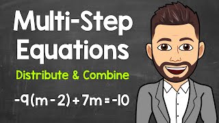 Solving MultiStep Equations Using the Distributive Property amp Combining Like Terms [upl. by Inilahs]