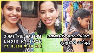 BLUSH WITH ASH ഐശ്വര്യ ചേച്ചിയുടെ കൂടെ 1000rs CHALLENGE  X MAS TREE CHALLENGE [upl. by Kolb]