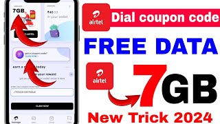 How To Get Free 7GB Data In Airtel  Airtel free data Diwali offer Airtel free data code  New code [upl. by Gelasias]