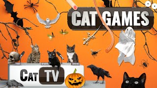 CAT Games  Feline Frights Halloween Spooks for Your Curious Cat 🎃👀  Videos For Cats to Watch 😼 [upl. by Wilsey]