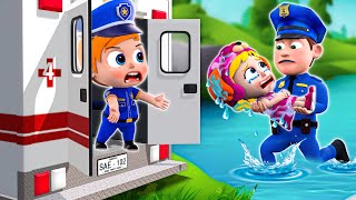 Scary Water Monster  Police Officer Song👮‍♀️🚓  Funny Baby Songs  Nursery Rhymes amp Toddler Songs [upl. by Jobi645]