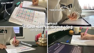 9 Sınıf ders çalışma vlog 1  yazılıya hazırlık  lisede nasıl çalışıyorum [upl. by Arabeila]