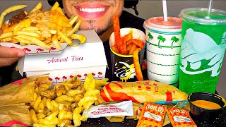 ASMR TACO BELL VS INNOUT BURGER NACHO CHEESY FRIES CINNAMON TWIST MUKBANG FAST FOOD EATING [upl. by Eiclud958]