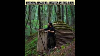 Building Magical Shelter in the Rain survival shelter building jungle [upl. by Vachel]