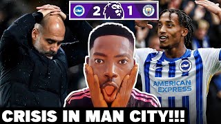 PEP IN TROUBLE BRIGHTON 21 MAN CITY  MANCHESTER CITY IN CRISIS HALAAND GOAL BRIGHTON GOALS [upl. by Einahpetse]