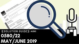 058022 MayJune 2019 Marking Scheme MS Audio Voiceover [upl. by Ahsiemac]