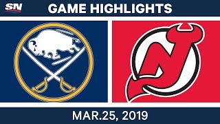 NHL Game Highlights  Sabres vs Devils– March 25 2019 [upl. by Mencher185]