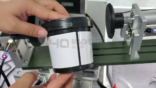 Tabletop label application machine for cone jarsYQ industrial taper jar labeler labelingmachine [upl. by Renelle]