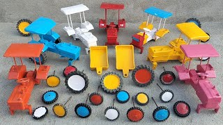 Diy model yellow colour tractor frent Tyres fitting and trolley fitting Tractor video [upl. by Eads]