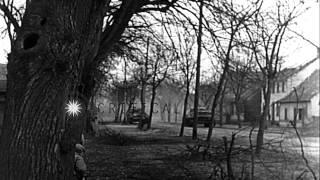 US troops search for German defenders in Haguenau France during World War II HD Stock Footage [upl. by Claudio]