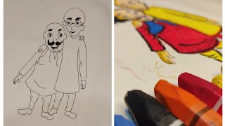 Motu patlu drawing easy and funny।। [upl. by Halilahk]