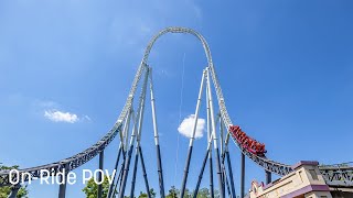 Stealth at Thorpe Park  POV  Front Row  4K  2023 [upl. by Koppel]