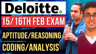 🔴Deloitte 15th16th February Complete Questions  Deloitte 13 Feb Exam Analysis [upl. by Sirrep]