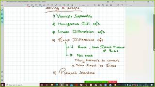 Differential Eqns First Order First Degree Lecture Num 1 [upl. by Henry]