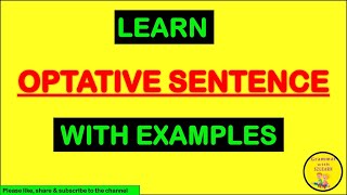 Optative Sentences Optative Sentences Examples Optative Sentences In English GrammarS2LEARN [upl. by Jerrilee958]