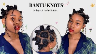 BANTU KNOTS ON NATURAL HAIR🔥  Protective style [upl. by Mandal]