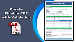 How to create a fillable pdf with validation using Adobe Acrobat Pro DC [upl. by Nahtad]