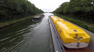 AIDAcosma  Transport der Rettungsboote auf dem Mittellandkanal am 22062021  4K [upl. by Ylen]