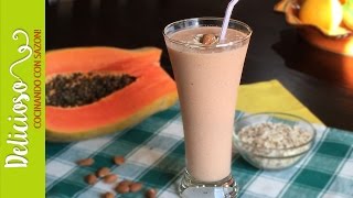 Licuado de Papaya y Avena  Laxante NaturalPapaya Smoothie [upl. by Akcirehs664]