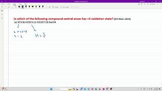 JEE Main2024  In which of the following compound central atom has 4 oxidation state [upl. by Pinkerton]