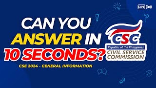 CSE 2024  General Information  Can You Answer in 10 SECONDS [upl. by Tanaka439]